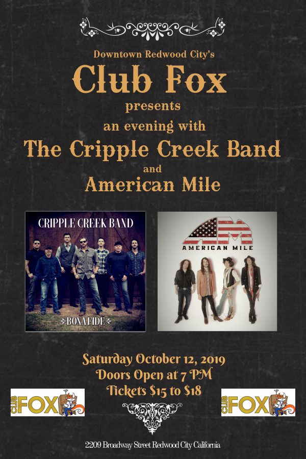 Club Fox Redwood City The Cripple Creek Band